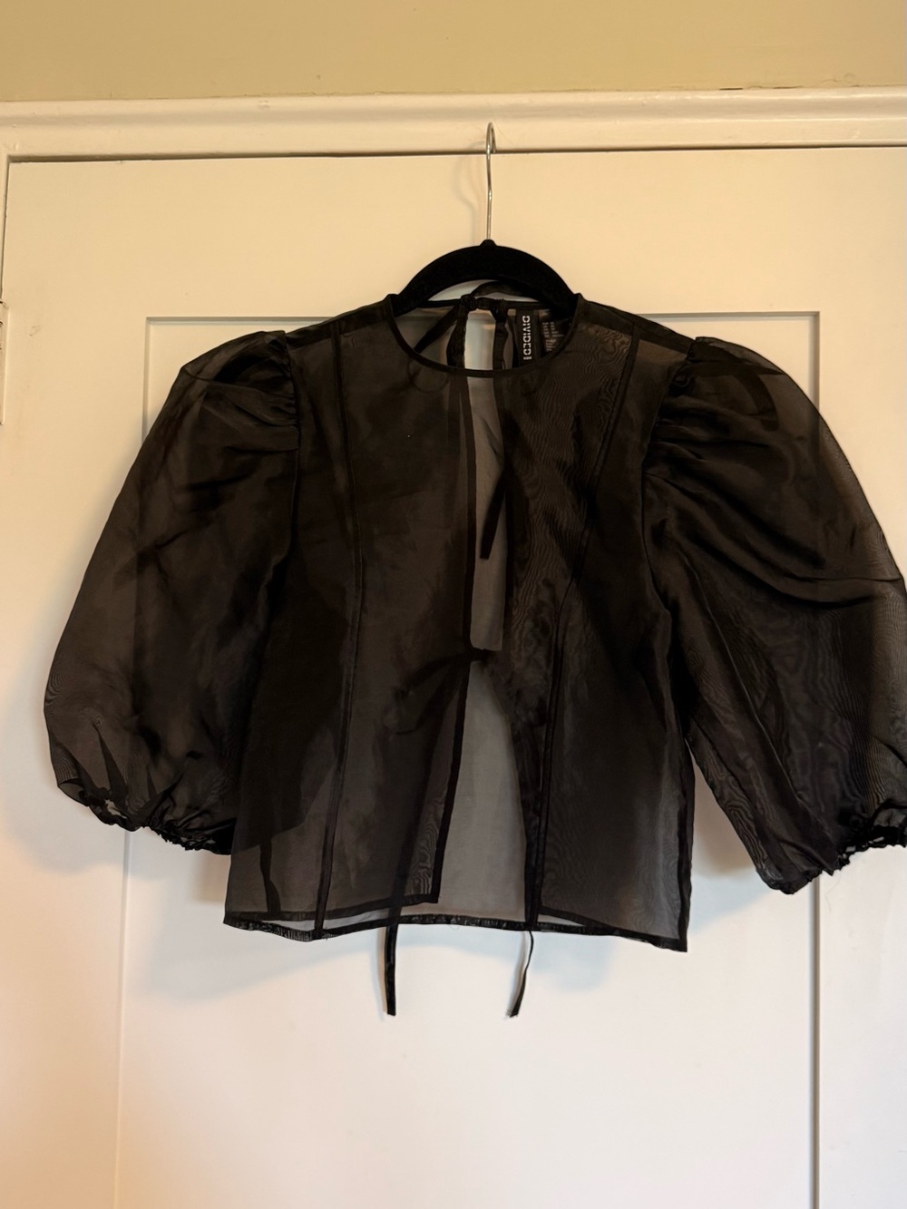 H&M Divided Sheer Organza Tie Back Crop Top - Picture 5 of 7